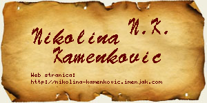 Nikolina Kamenković vizit kartica